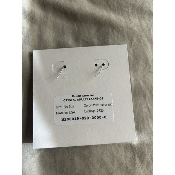 NWT Peruvian Connection Crystal AMULET EARRINGS - Picture 3 of 3